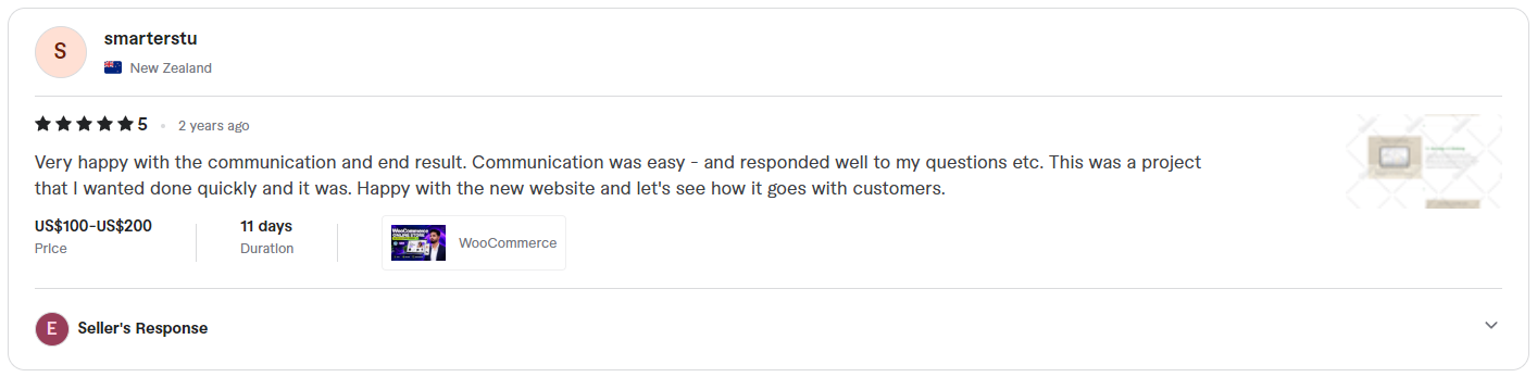 Fiverr review screenshot from johnagustin